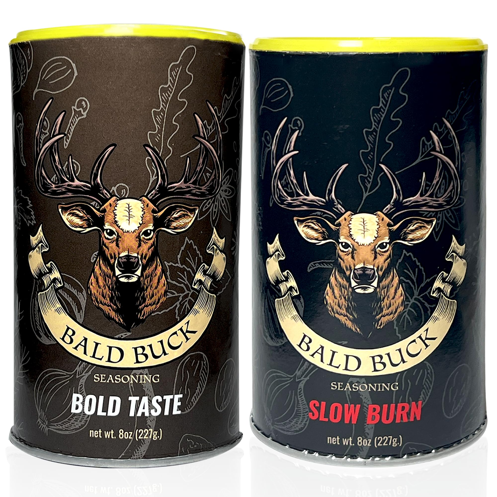 Bald Buck BBQ Seasoning Pack of 2 (8 Oz Each) - Bold Taste & Slow Burn Rib Rub for Smoking, Grilling, and Rotisserie Chicken | Premium BBQ Rub for Ribs, Chicken, and Meat | Perfect for Backyard Cookouts, Tailgating, and Family BBQs