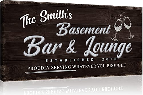 Rustic Basement Bar and Lounge Wine Glasses no Border Dark Background