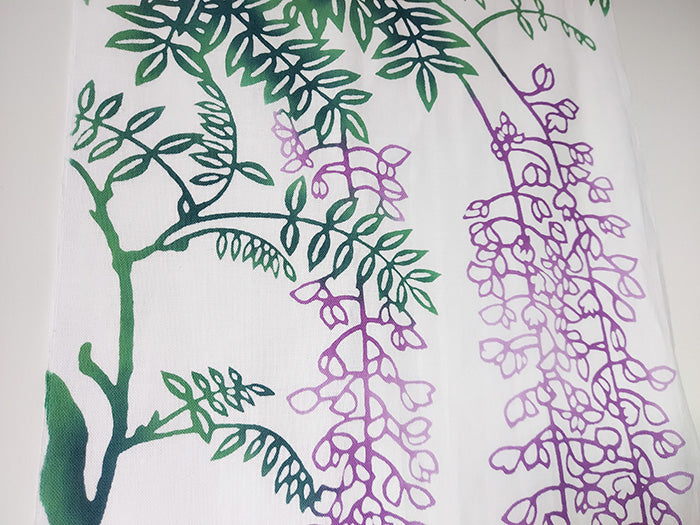 Chikusen Wisteria Design Tenugui Cloth - Japanese Cotton Hand Towel for Kitchen, Bath & Home Decor | Perfect for Gift, Wall Art & Traditional Craft Lovers