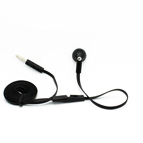 Mono Wired Headset Single Earbud with 3.5mm Jack - Flat Black Noise Isolating Earphone Compatible with Nokia G20/G10 - Perfect for Calls, Music & Office Work