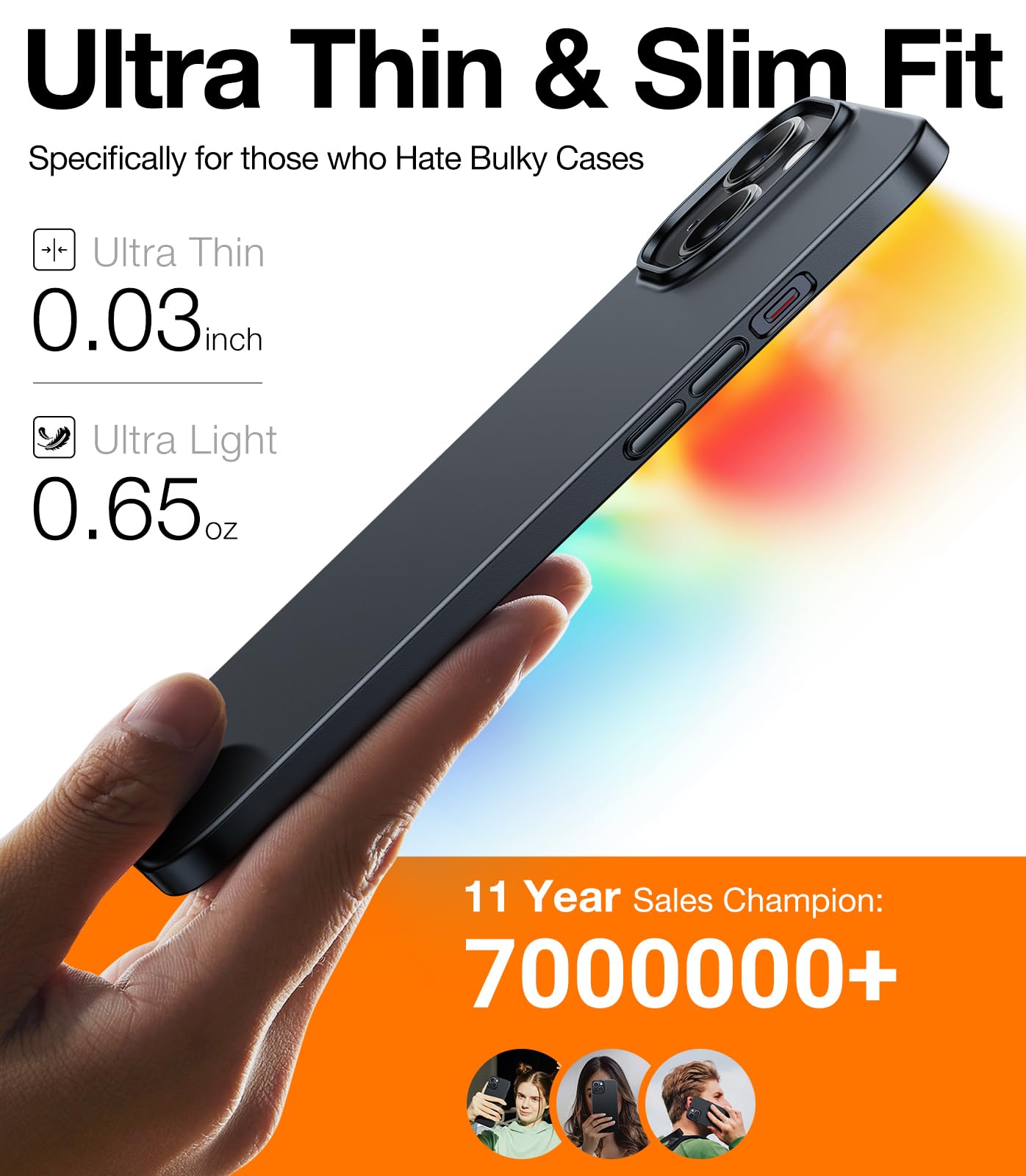 TORRAS Ultra Thin iPhone 15 Case (6.1