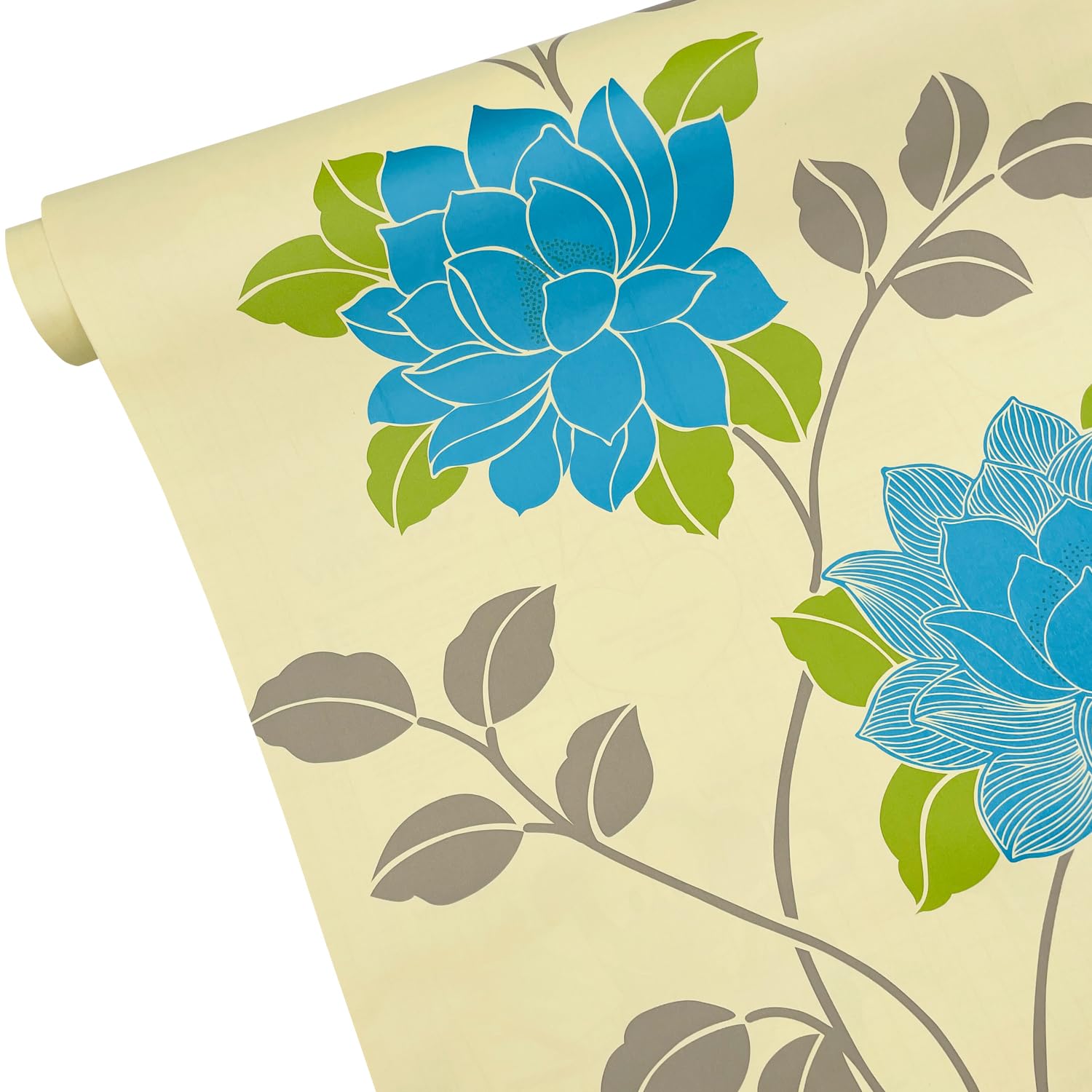 Blue Peony Shelf Liner - Self-Adhesive PVC Drawer Cover (17.8x9.8ft) for Desk & Dresser Organization