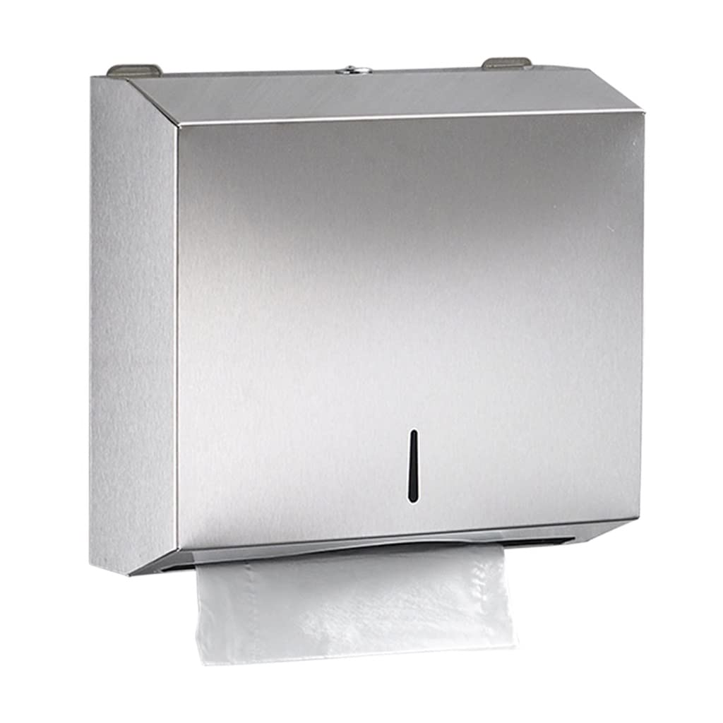 Wall Mounted Paper Towel Dispenser - Brushed Stainless Steel Bathroom & Kitchen Paper Holder - Perfect for Restrooms, Kitchens, Offices & Home Use