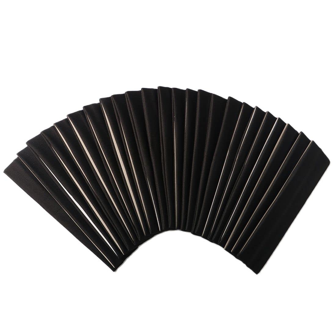 24 Pack Yoga Headbands for Women & Men - Soft Stretchy Elastic Sports Headbands for Workout, Gym, Running & Fitness - Non-Slip Hair Bands for Active Lifestyles (Great for Yoga, Pilates, Tennis & Outdoor Sports)