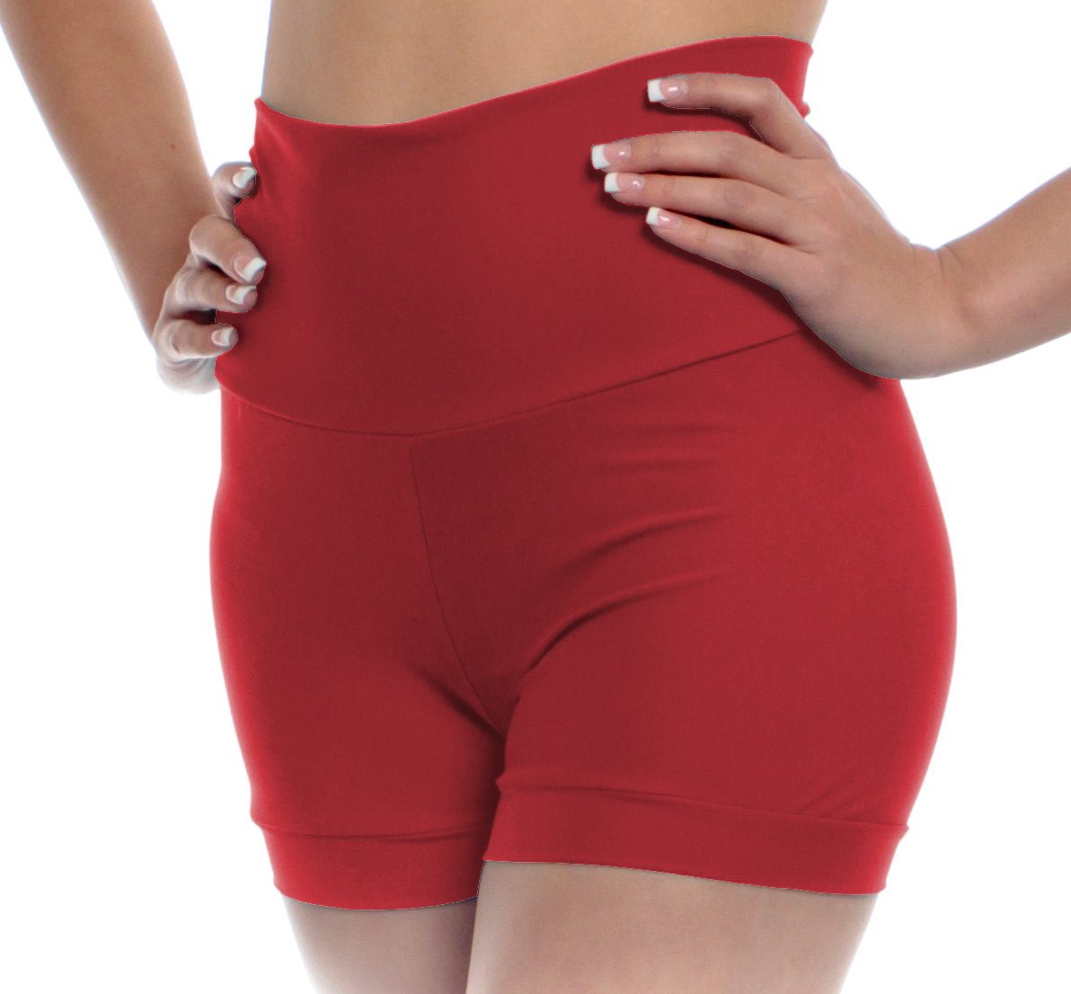 B Dancewear Women's High Waisted Dance Shorts - Comfortable & Stretchy Adult Sizes for Ballet, Jazz, Yoga & Workout