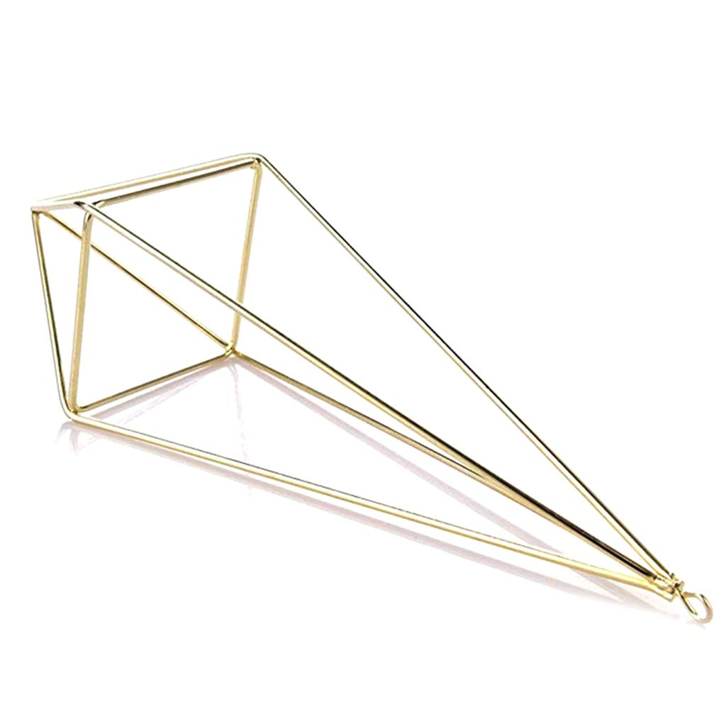Youngy Gold Geometric Air Plant Holder with Chain - Hanging Metal Planter Rack for Airplants - Perfect for Home, Office, and Indoor Garden Decor