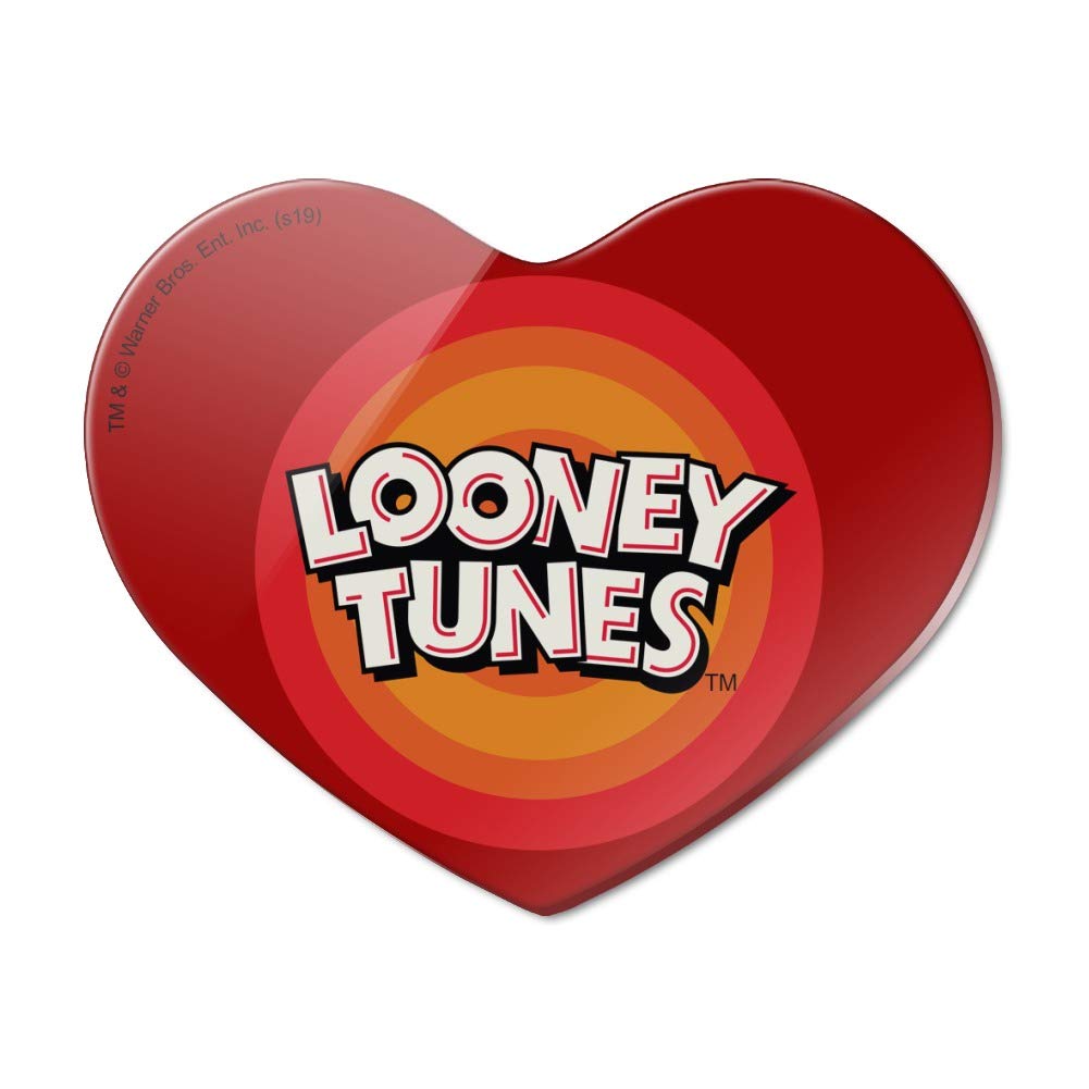 Looney Tunes Heart-Shaped Acrylic Refrigerator Magnet - Fun Cartoon Character Fridge Decor for Kitchen, Office & Dorm Room