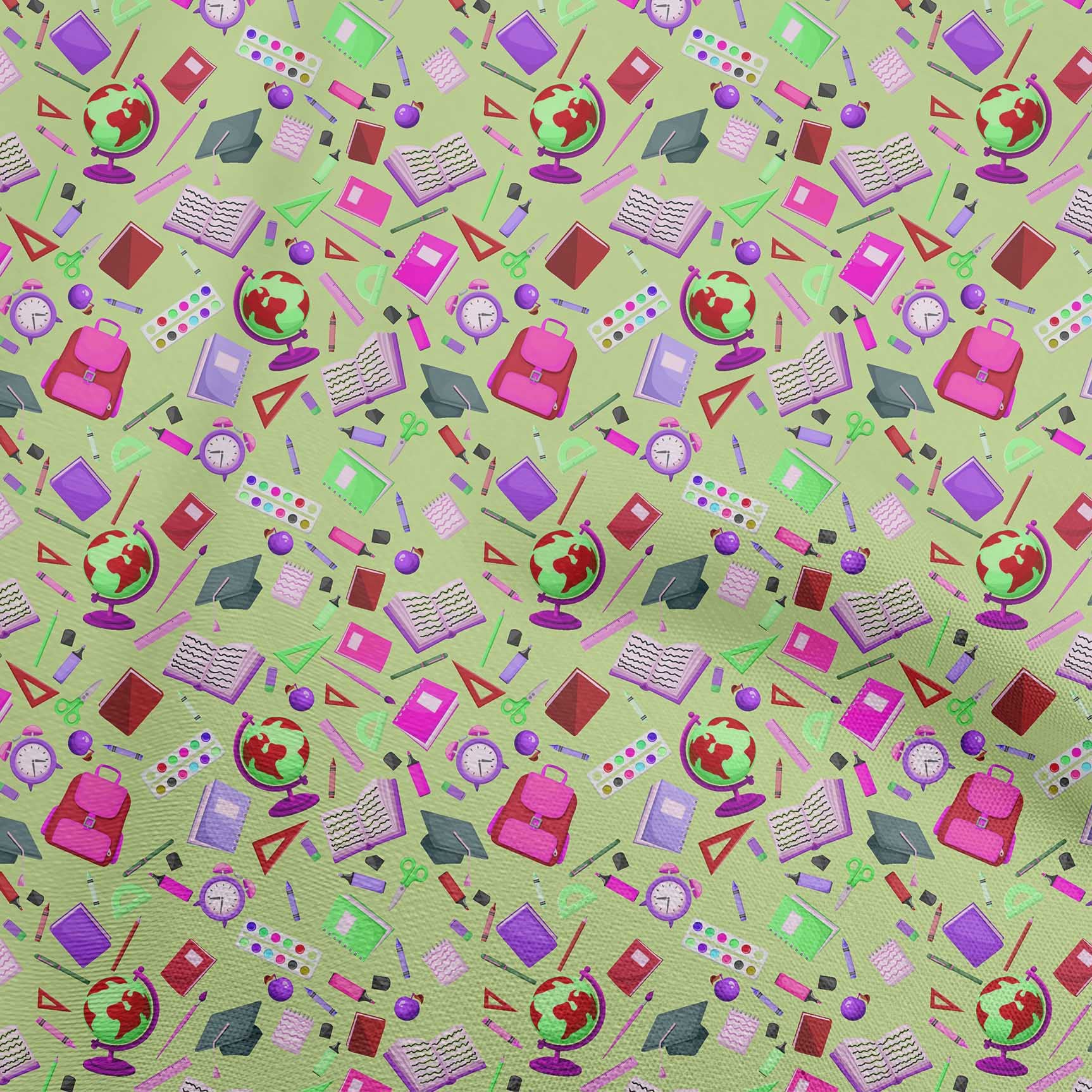 Premium 100% Cotton Cambric Fabric - Light Green Printed DIY Sewing Material for Kids Clothing, 56 Inch Wide by The Yard | Perfect for Dresses, Quilting & Craft Projects