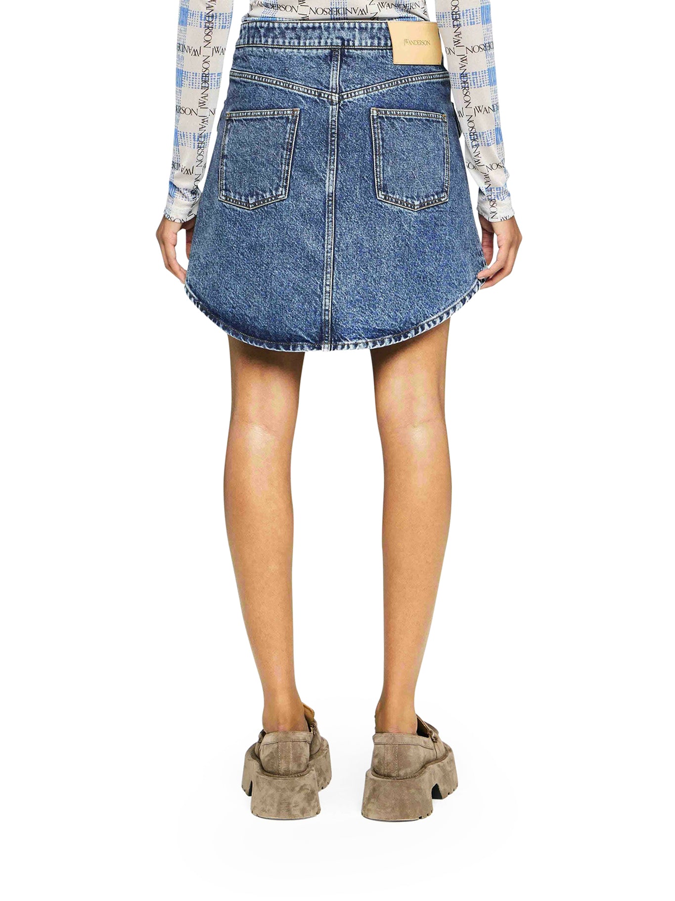 Stylish Curved Patch Pocket Mini Skirt for Women | Trendy A-Line Denim Skirt | Perfect for Casual Outfits, Parties & Date Nights