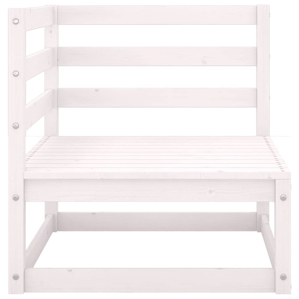 SKM Patio 2-Seater Outdoor Sofa with Weather-Resistant Cushions - White Solid Pinewood Furniture for Garden, Deck, Poolside & Backyard Relaxation