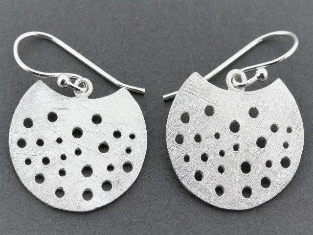 Lunar Shield Drop Earrings for Women - Elegant Dangle Hoop Earrings for Party, Wedding, and Everyday Wear