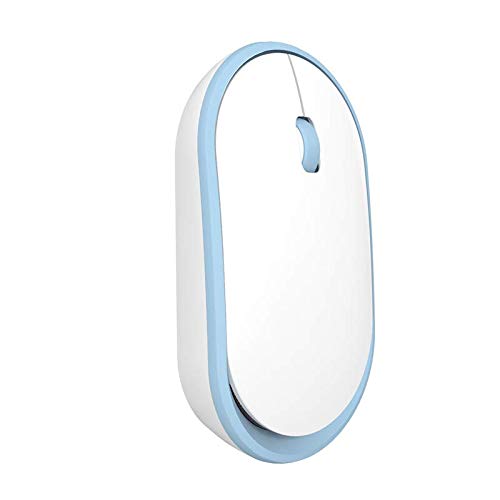 Wireless Mouse 2.4G Rechargeable Silent Click Optical Mouse with LED Backlight - Portable Bluetooth Mouse for PC Laptop MacBook - Perfect for Office Work, Gaming & Travel (Blue)