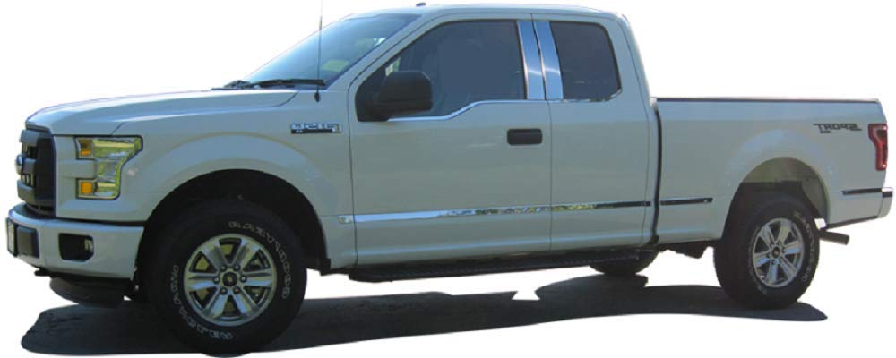 2015-2017 Ford F-150 12-Piece Stainless Steel Wheel Well Trim Kit WQ55308 - Durable Exterior Accent for Truck Protection & Style Upgrade