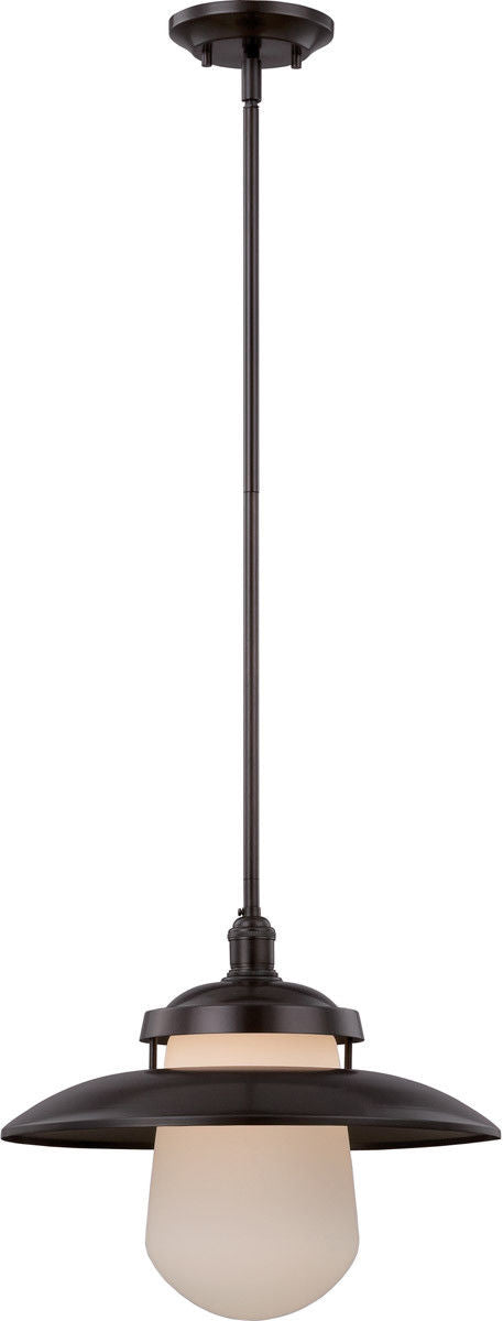 Nuvo Lighting 60 5521 Bayport Collection Aged Bronze Pendant Light - Perfect for Kitchen Island, Dining Room, or Entryway Lighting