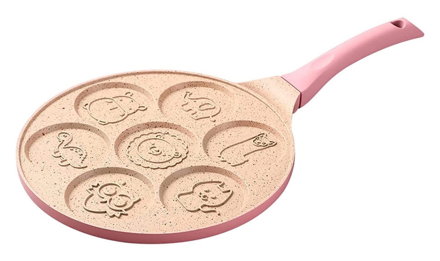 Nonstick 7-Hole Pancake Pan - Multi-Function Breakfast Skillet for Eggs, Dumplings & Crepes - Small Non-Stick Frying Pan with Easy Release - Perfect for Quick Breakfasts, Brunch & Family Cooking