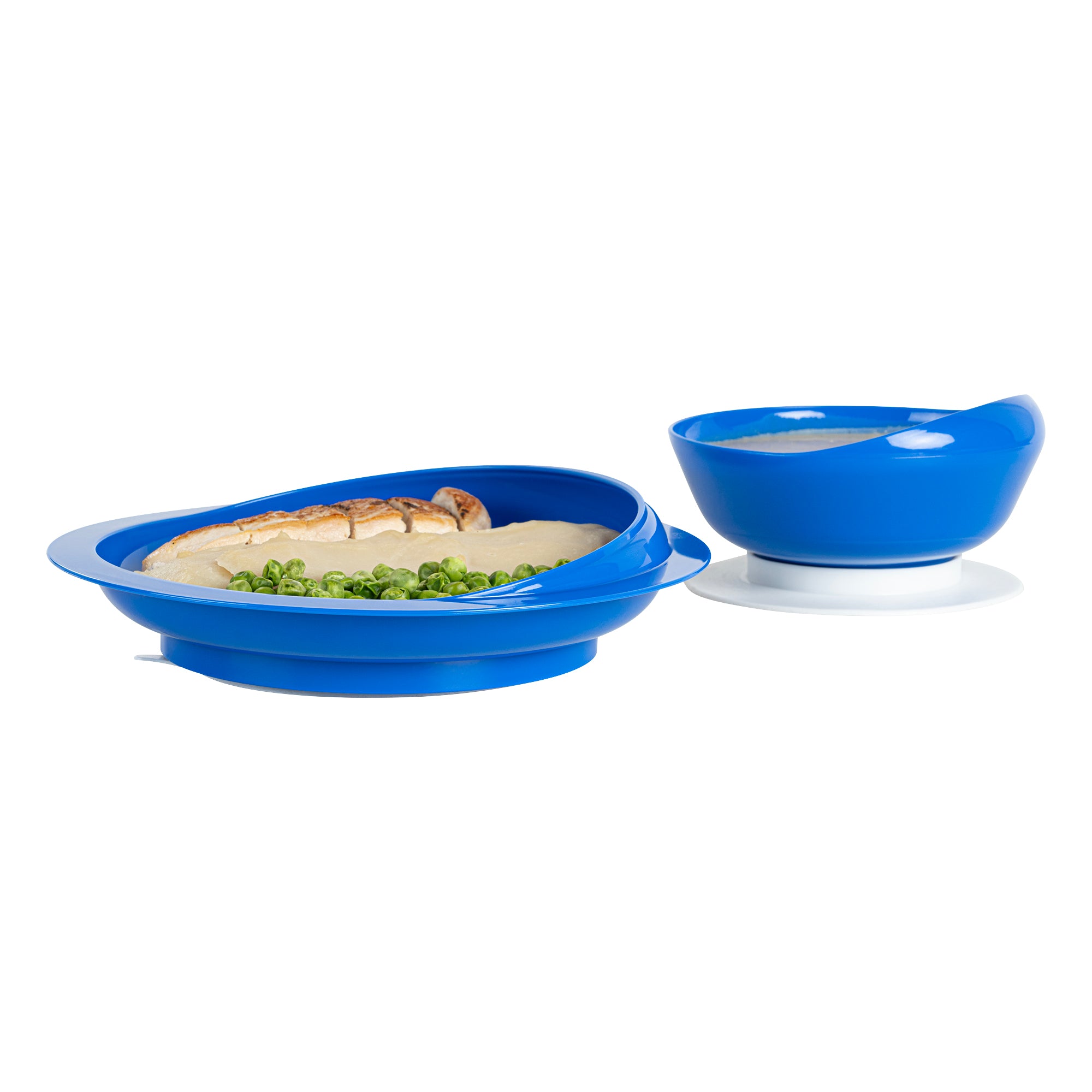 Spill-Proof Baby Feeding Set with Suction Base - 2-Piece Scoop Plate & Bowl Combo for Toddlers | BPA-Free Plastic Dishware | Ideal for High Chair, Travel & Mess-Free Meals