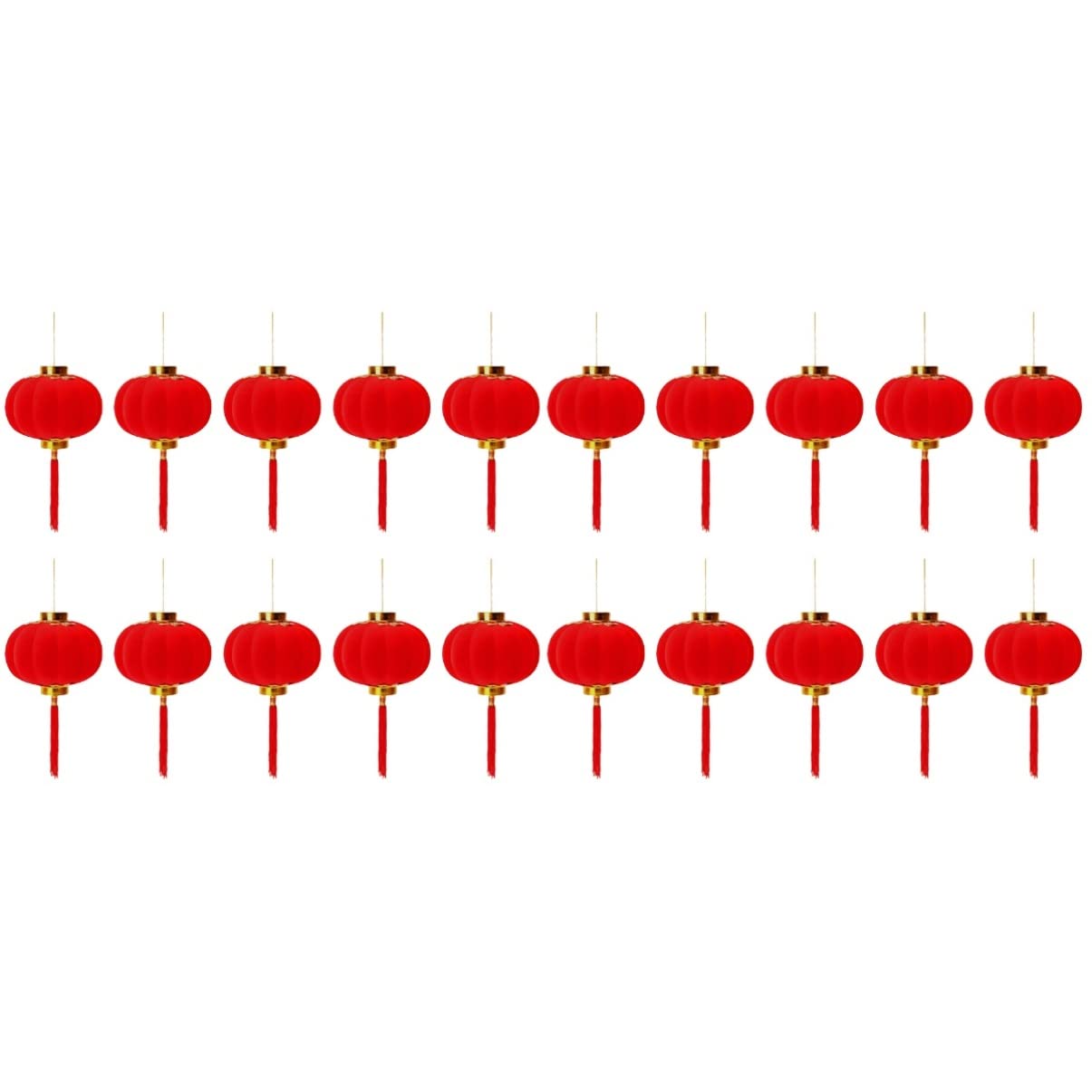 ABOOFAN 50pcs Japanese Silk Hanging Lanterns - Foldable Wedding Decorations, Prosperity Plush Style for Chinese Lunar New Year, Outdoor Party & Garden Decoration