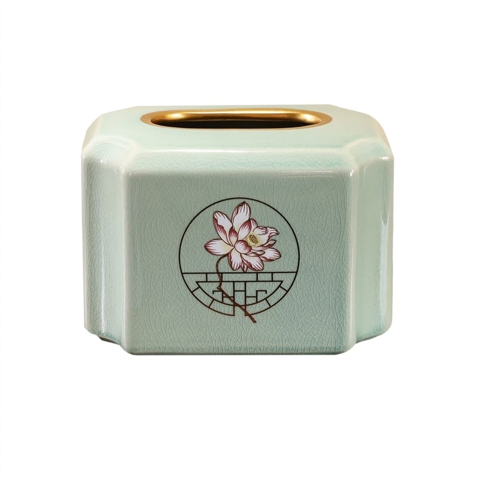 Vintage Ceramic Tissue Box Holder - Hand-Painted Decorative Paper Tissue Box Cover for Home & Office | Elegant Luxury Facial Tissue Dispenser for Living Room, Bedroom, Bathroom Decor