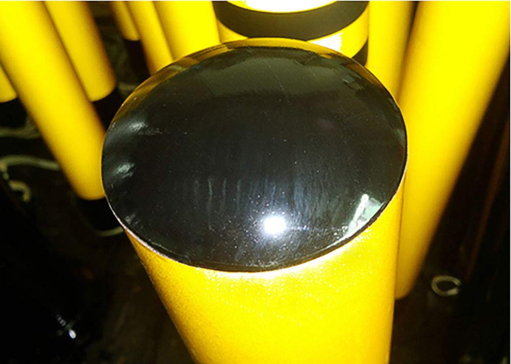 Steel Driveway Barrier Posts - Heavy Duty Parking Bollards for Security & Traffic Control (600mm×76mm) with Reflective Tape | Easy Installation for Driveways, Parking Lots & Commercial Properties