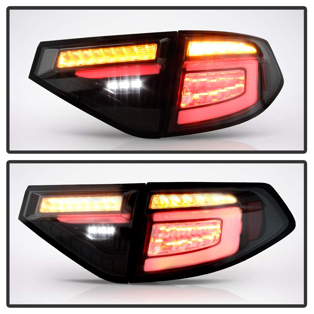 ACANII LED Sequential Tail Lights for 2008-2014 Subaru Impreza WRX Hatchback - Smoked Lens Black Housing Brake Lamps Set - Upgrade Your Car's Style & Safety for Night Driving
