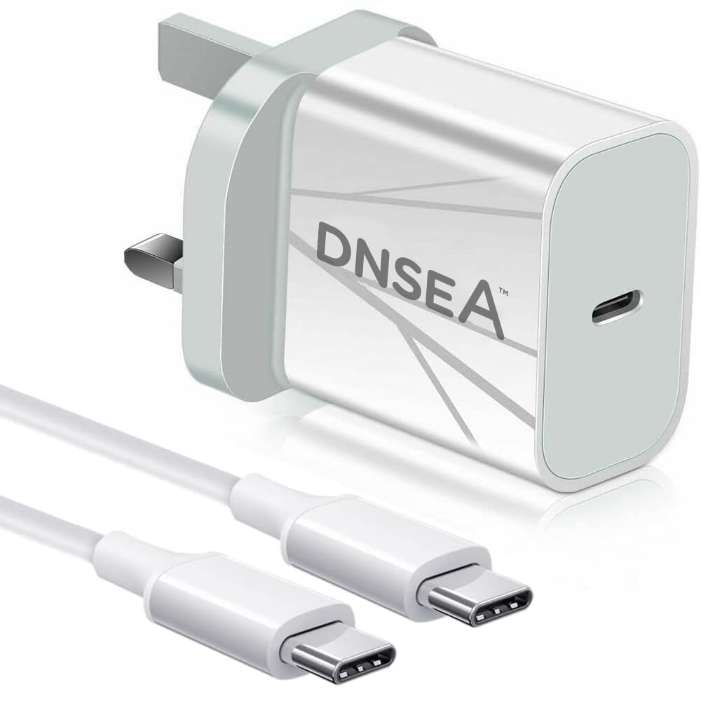 20W USB C Fast Charger & 1M Cable - Compatible with Samsung Galaxy A16/A16 5G/A15/A15 5G - UK 3 Pin Wall Adapter (White) - High Speed Charging for Home, Office & Travel