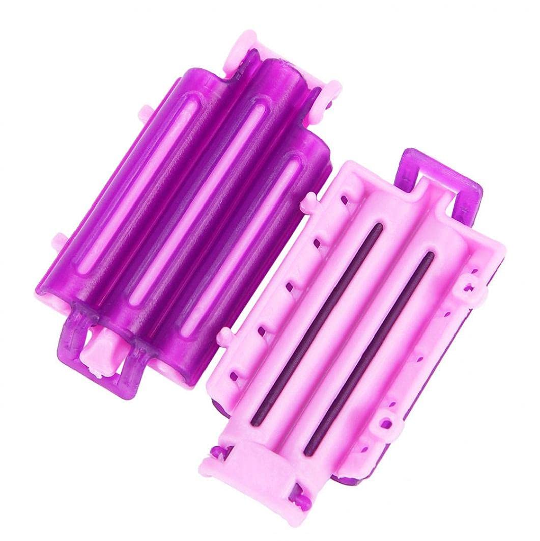JJZXPJ 90-Piece Hair Curlers Styling Kit - Perm Rods, Rollers, Wave Heat Perm Rod, Root Fluffy Clamp & DIY Clips for Salon-Quality Curls (Pink & Purple) - Perfect for Home Hair Styling, DIY Perms & Voluminous Waves