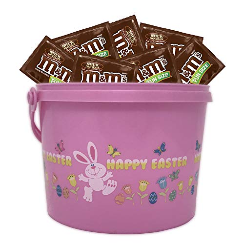 Pink Easter Bucket with 2lb Chocolate Candy - Easter Basket Gift for Family