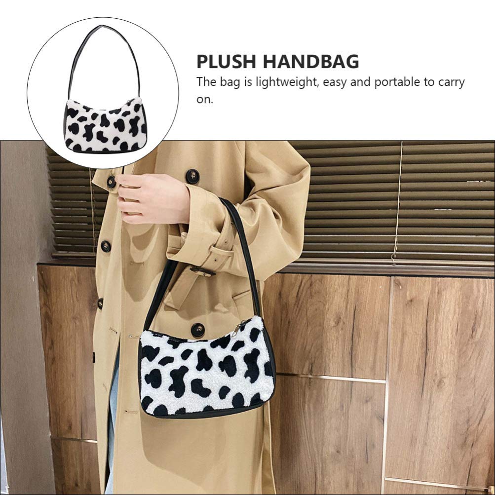 VALICLUD Women's Mini Shoulder Bag - Faux Fur Cow Print Crossbody Purse & Clutch Handbag for Casual Outings, Parties, and Daily Use