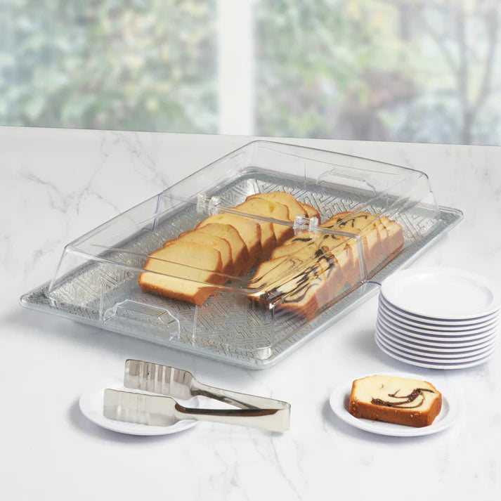 Winco Full Size Hinged Dome Food Container Cover - Clear Plastic Lid for Storage & Meal Prep | Perfect for Restaurants, Catering & Home Kitchen Organization