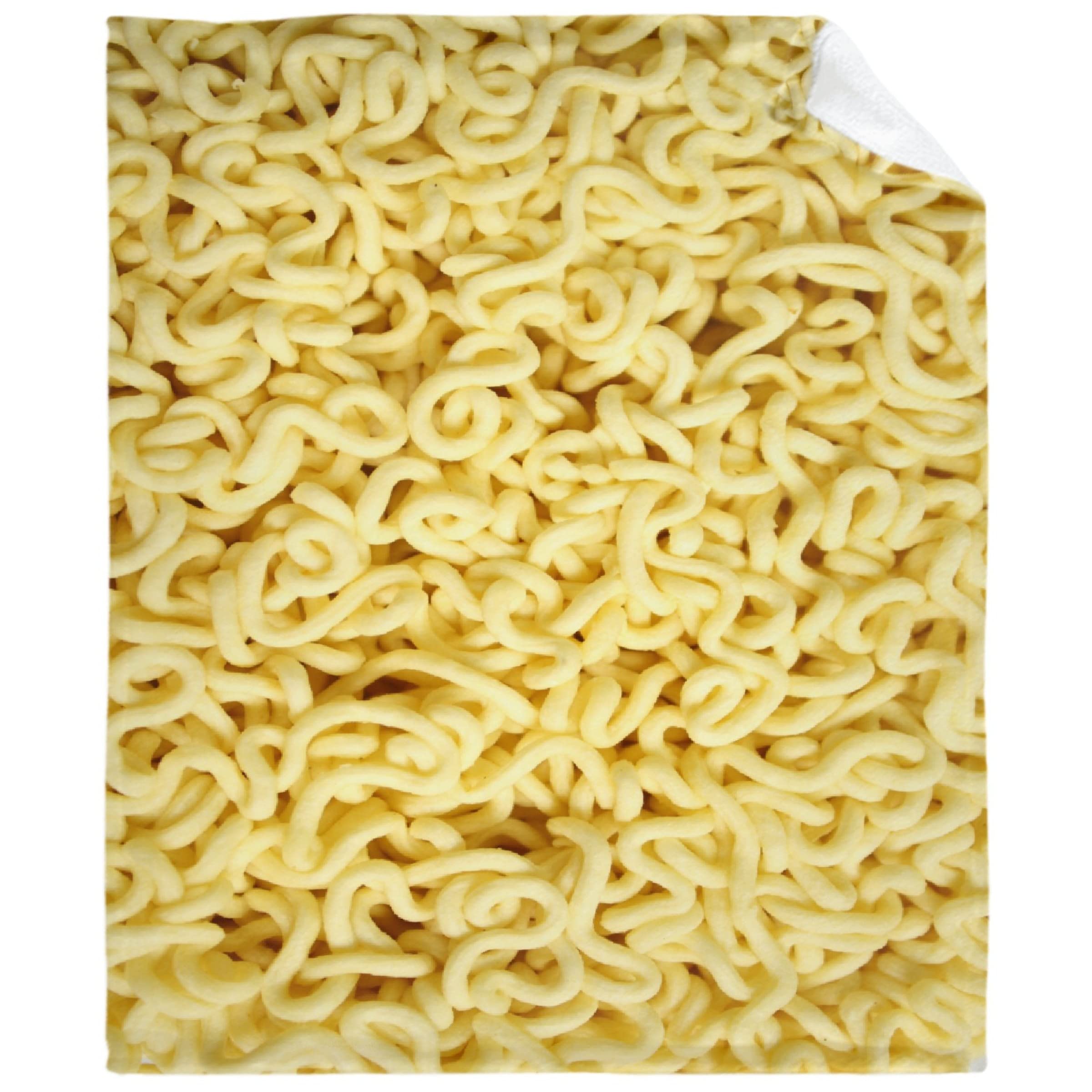 Darani Instant Noodles Themed Funny Food Print Lightweight Super Soft Cozy Flannel Throw Blanket - 120x90 Inches Extra Large Warm Blanket for Family, Bed, Couch & Movie Nights - Perfect Gift for Ramen Lovers & Anime Fans
