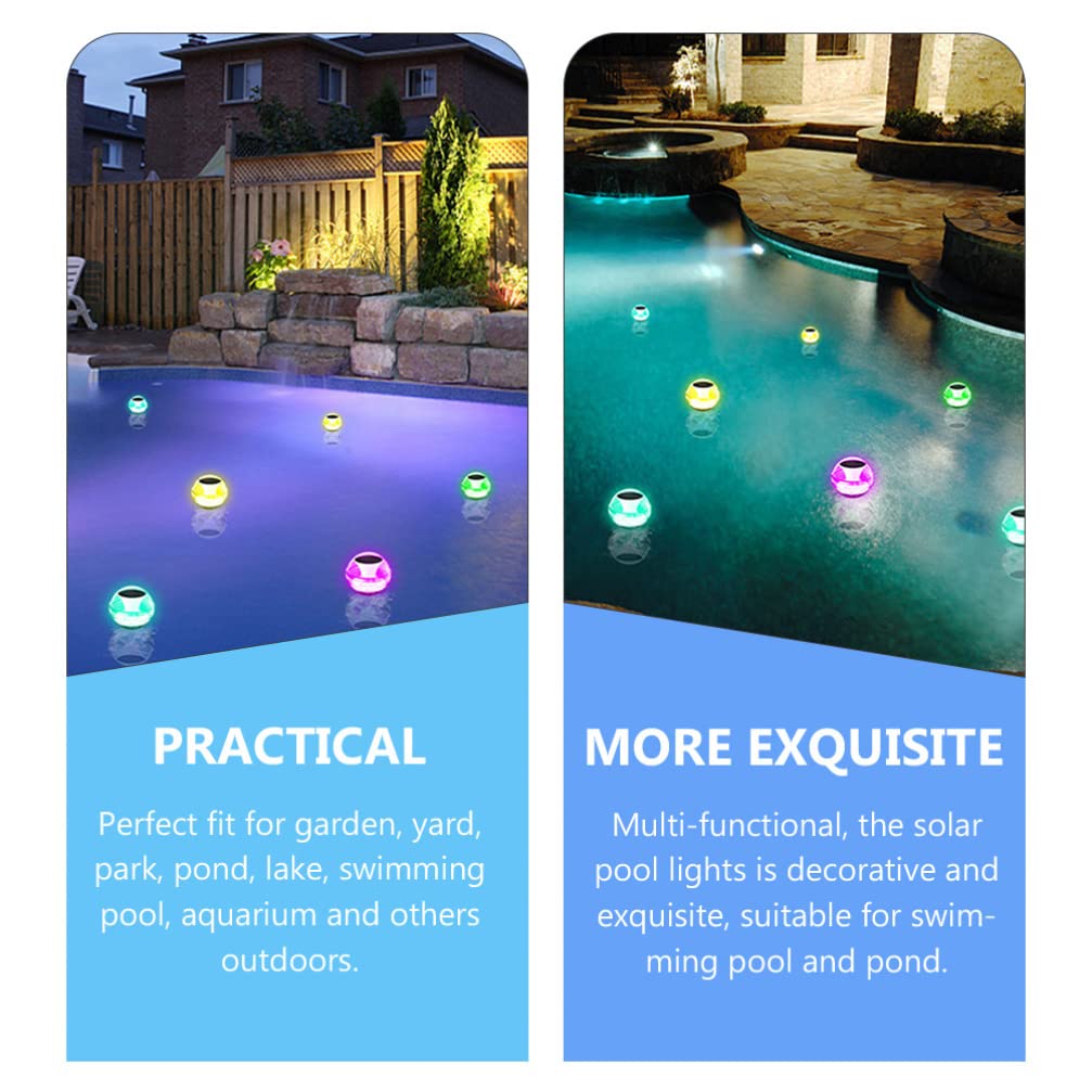 Solar Powered Floating Pool Lights with LED - Waterproof, Energy Efficient, for Outdoor Swimming Pools, Garden Ponds & Backyard Decor