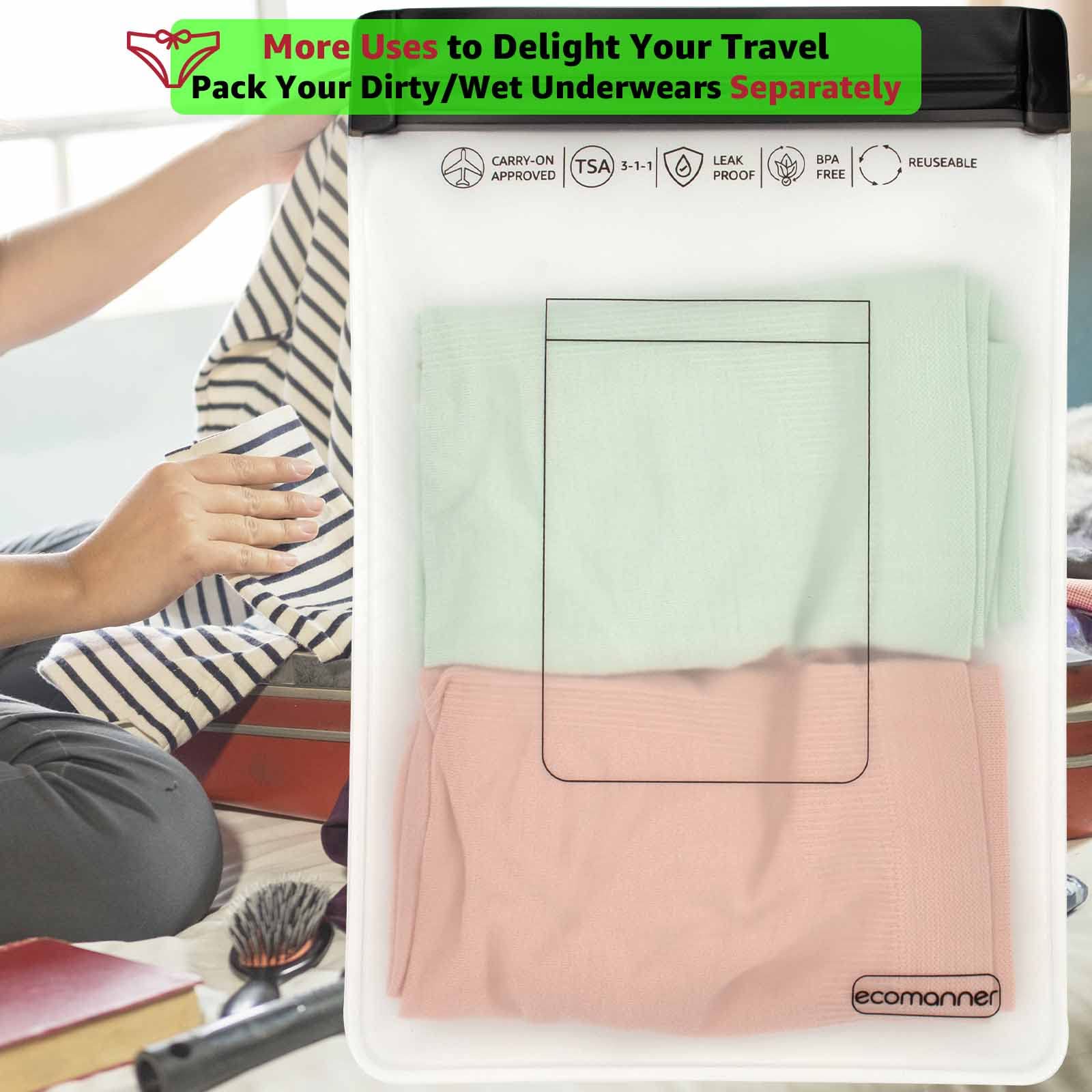 4 Pack TSA Approved Leak Proof Clear Toiletry Bags for Travel - 2 Small & 2 Large Quart Size (Perfect for Carry-on Luggage & Airport Security) | Ideal for Business Trips, Vacations & Weekend Getaways