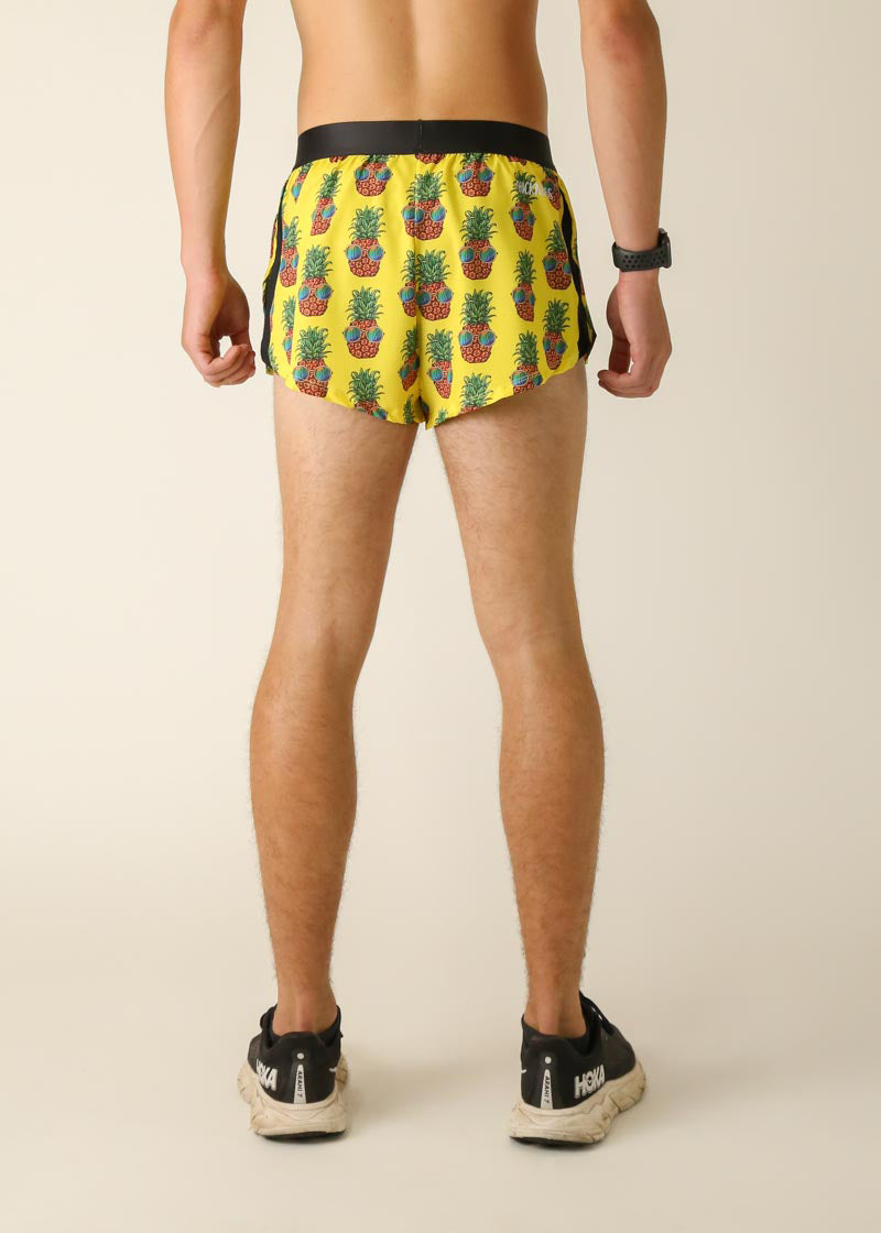 Men's Pineapple Express 2 Split Running Shorts - Lightweight Quick-Dry Athletic Shorts for Gym, Workout & Outdoor Activities