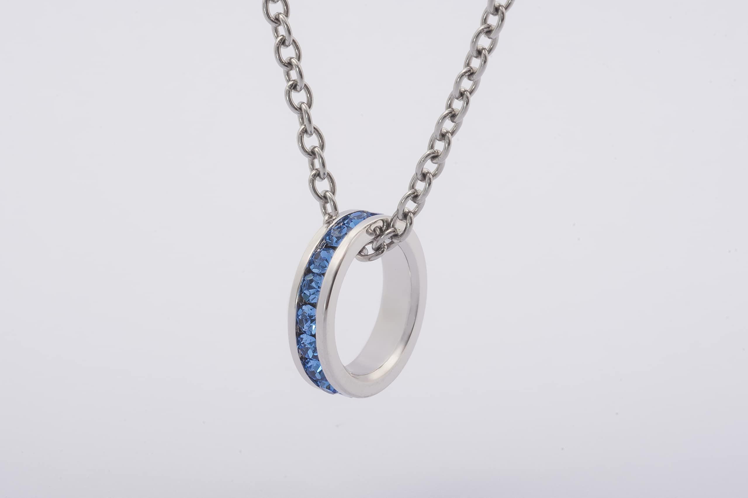 Birthstone Pendant Necklace - Stackable Crystal Charm with Full Eternity Design | Perfect Gift for Birthday, Anniversary & Mother's Day Jewelry
