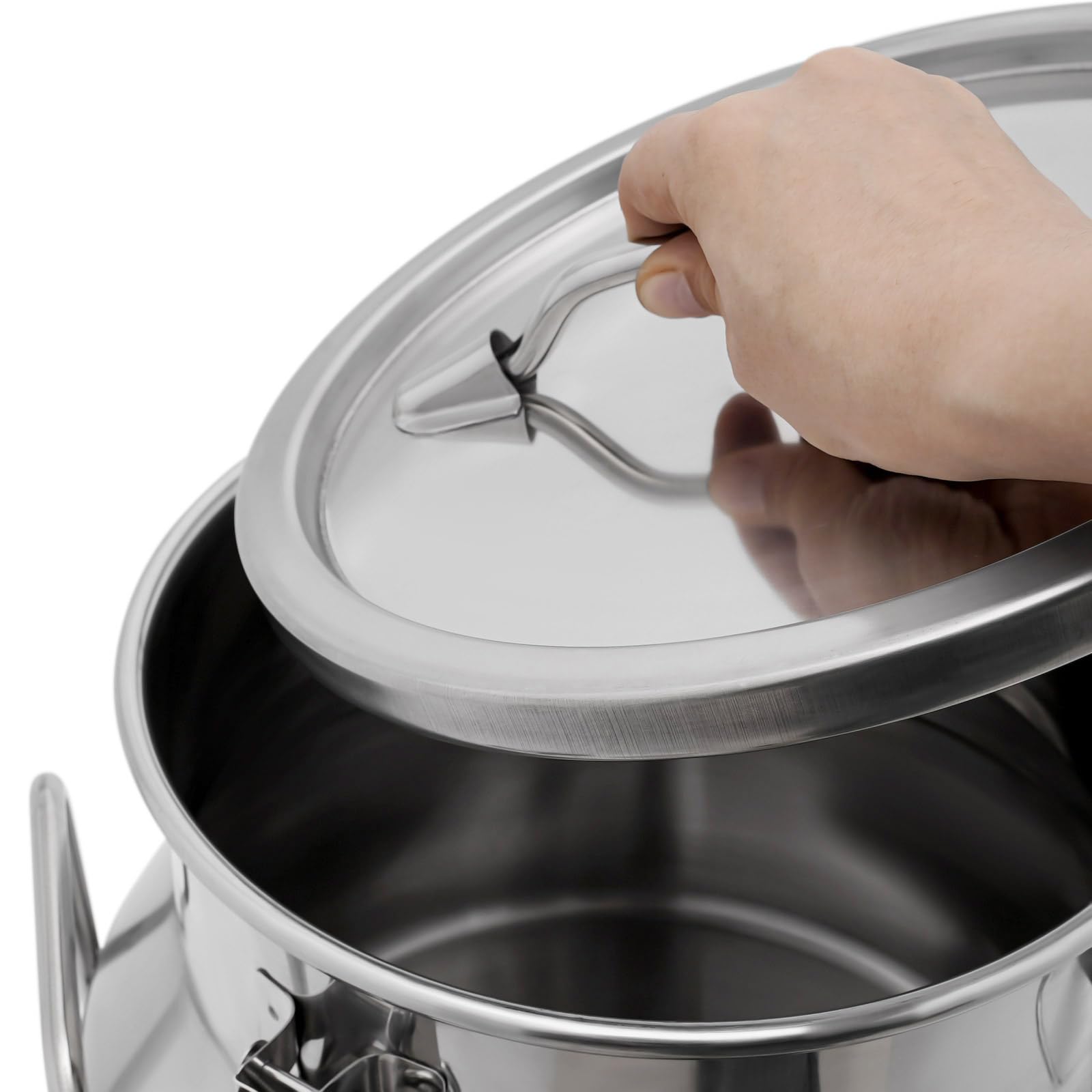 LOYALHEARTDY 12L/3.17Gal Stainless Steel Milk Can with Faucet & Lid - Food Grade Liquid Storage Container for Milk, Wine, Oil, Grains - Durable Transport Jug with 2 Handles - Perfect for Farm, Brewing, Kitchen & Commercial Use