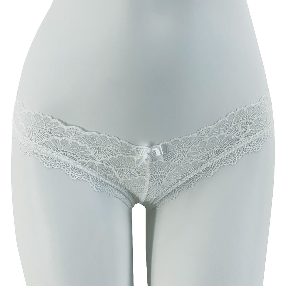JSY Scalloped Lace G String Panty - Sexy Lingerie Underwear for Women, Comfortable Thong Panties with Delicate Lace Trim - Perfect for Date Night, Bridal Shower & Special Occasions