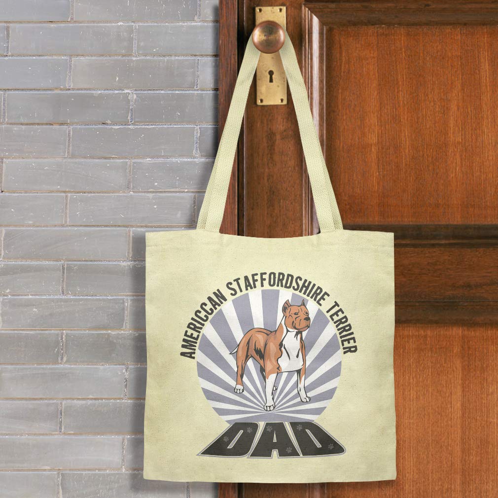Custom Canvas Tote Bag - American Staffordshire Terrier Dog Print Reusable Shopping Bag for Women - Perfect for Beach, Grocery & Daily Use