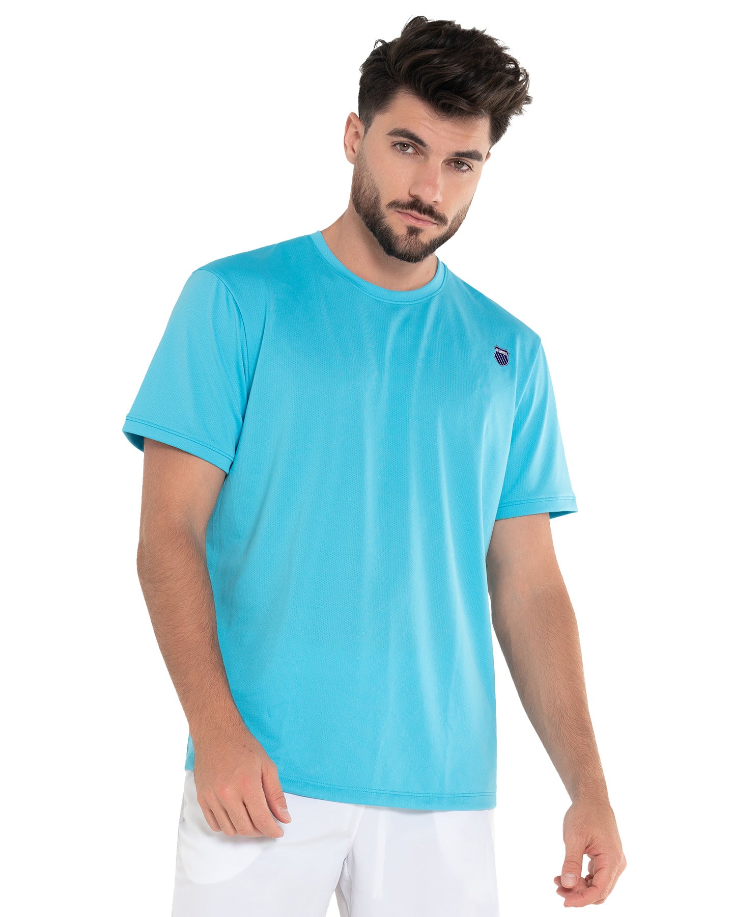 SURGE Short Sleeve Crew Neck T-Shirt for Men - Comfortable & Breathable Cotton Tee - Perfect for Gym, Workout & Casual Wear | CYAN Color