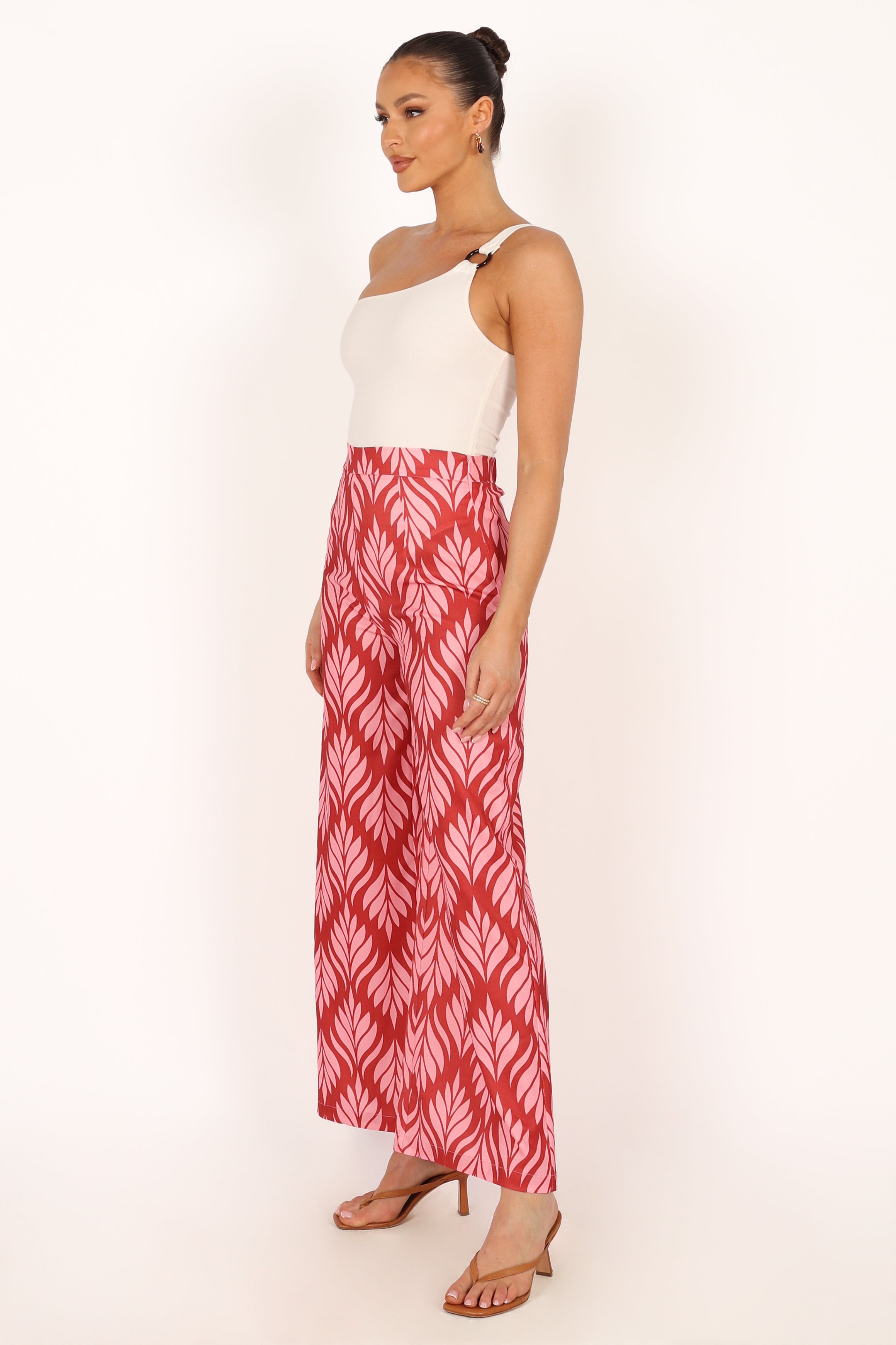 Alexa Wide Leg Pants for Women - Soft High Waisted Lounge Pants, Comfortable Stretchy Palazzo Trousers in Pink - Perfect for Yoga, Travel & Casual Wear