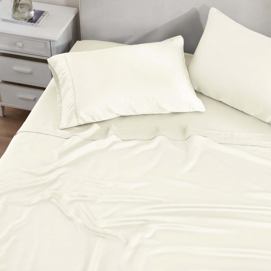 300 Thread Count Modal From Beechwood Extra Deep Pocket Sheet Set - Ultra Soft & Breathable Bedding for Queen/King Size Mattresses - Perfect for Luxury Hotels, Guest Rooms & Master Bedrooms