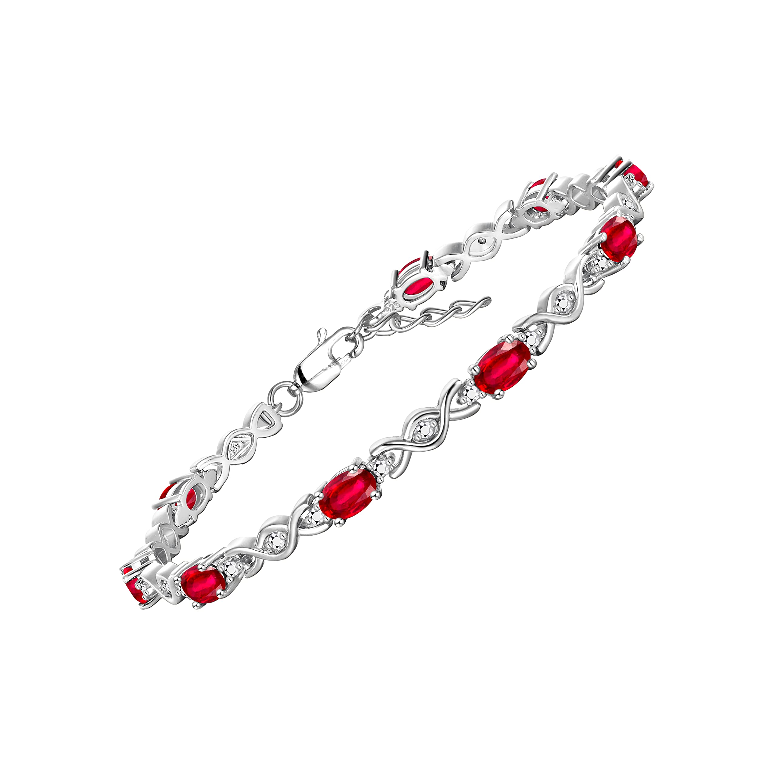 Rylos 925 Sterling Silver XOXO Hugs & Kisses Tennis Bracelet for Women - Adjustable 7