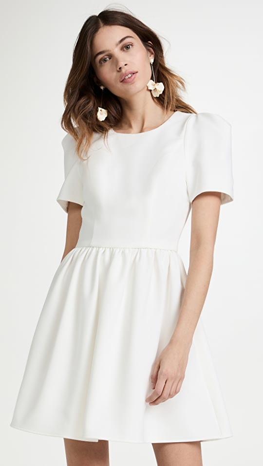Black Halo Chadwick Short Sleeve Round Neck Mini Dress for Women | Elegant Cocktail Party & Summer Casual Wear | Flattering A-Line Fit for Date Night & Office Outfits