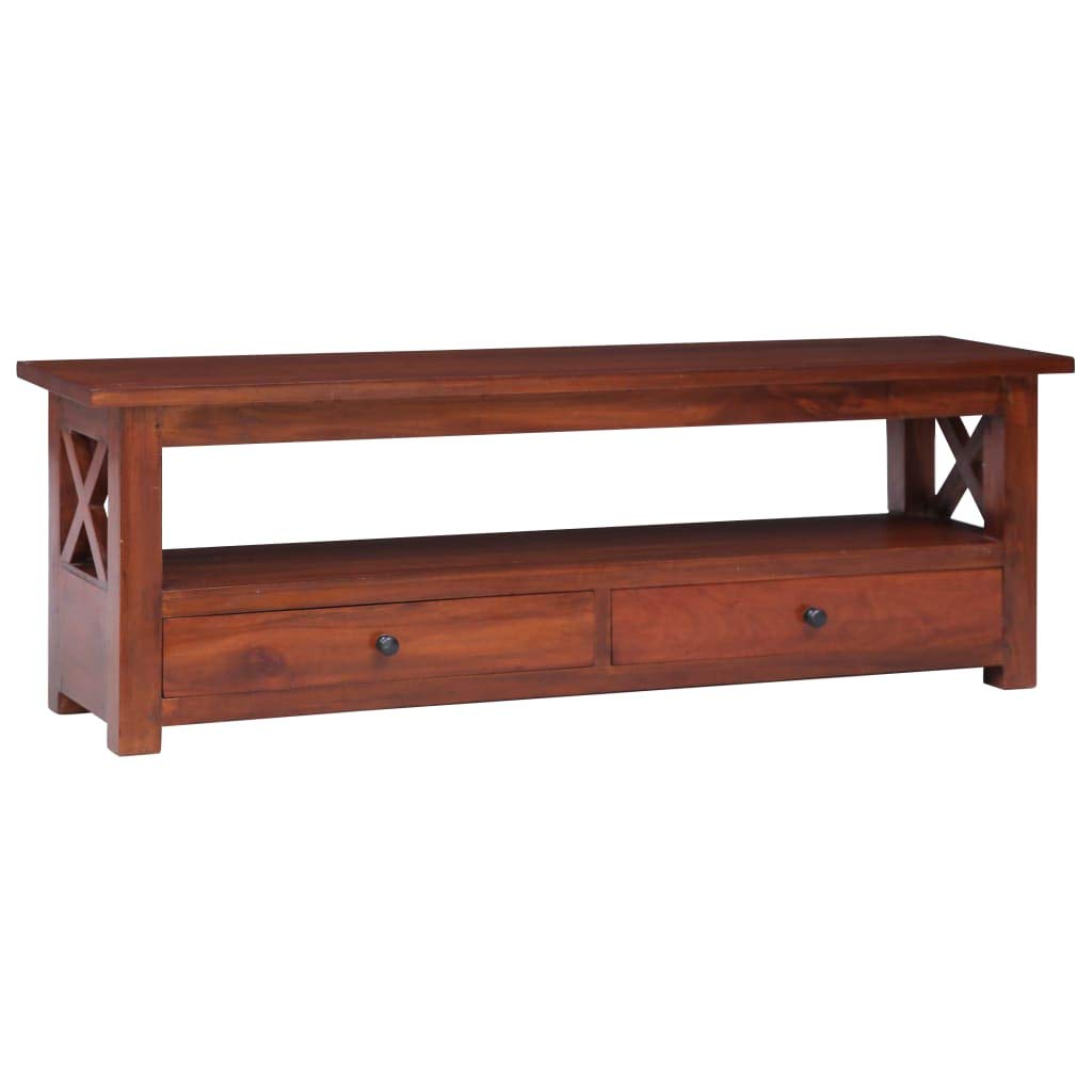Mid-Century Modern TV Stand with 2 Drawers & Shelf - 47.2