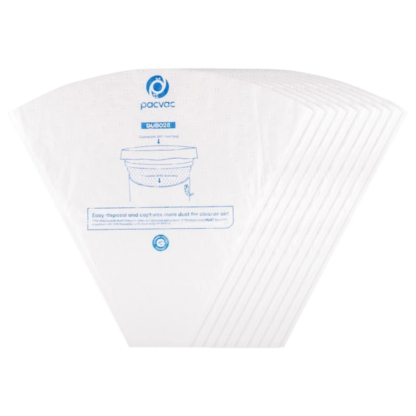 Pacvac Superpro 700 Synthetic Vacuum Bags - 10 Pack | High Efficiency Dust Collection | Perfect for Home Cleaning & Commercial Use