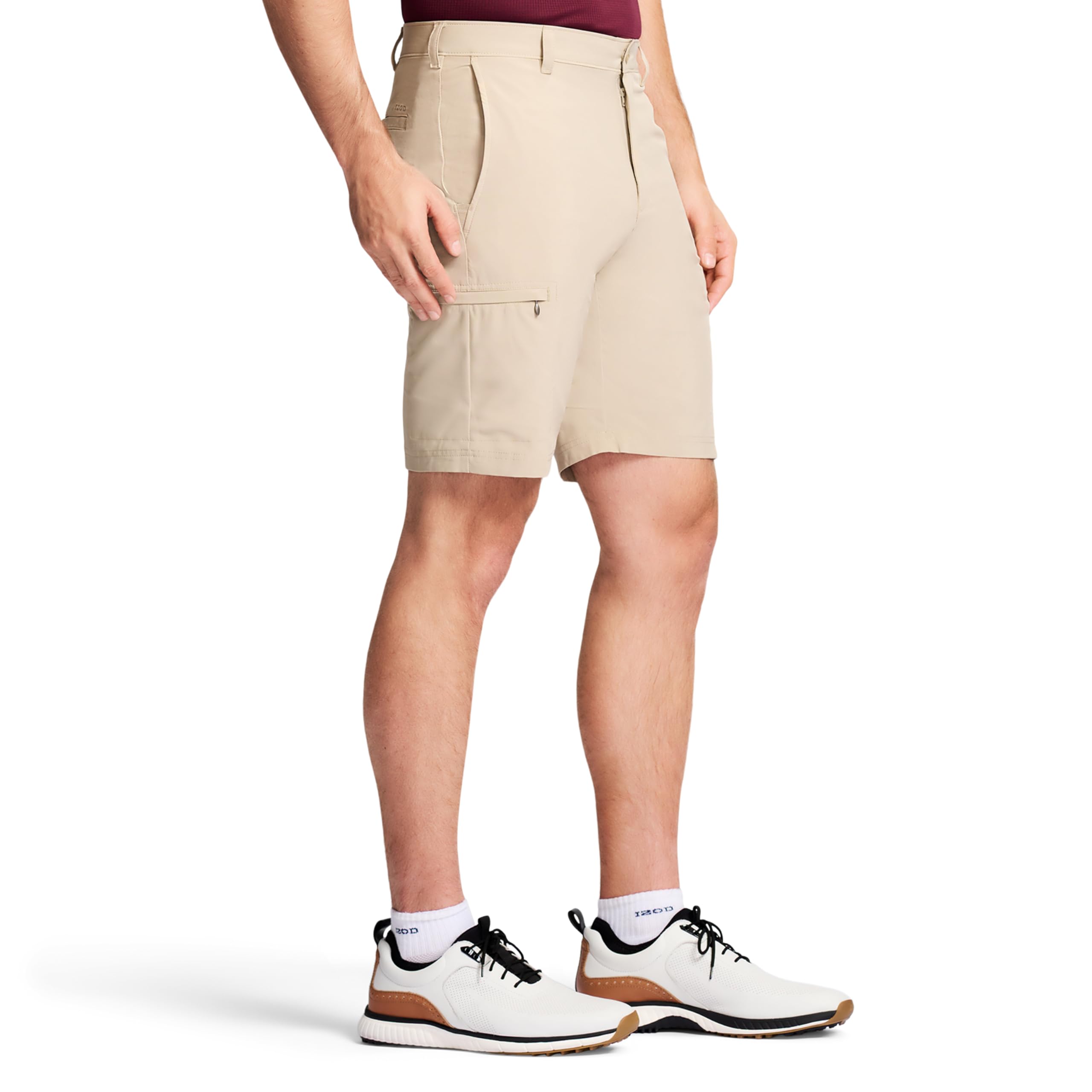 IZOD Men's Golf Swing Flex Stretch Cargo Shorts - Comfortable Stretch Fabric for Golf & Casual Wear - Perfect for Golfing, Outdoor Activities & Summer Vacations