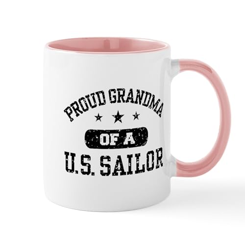 White/Pink Inside - Proud Grandma Of A US Sailor Mug