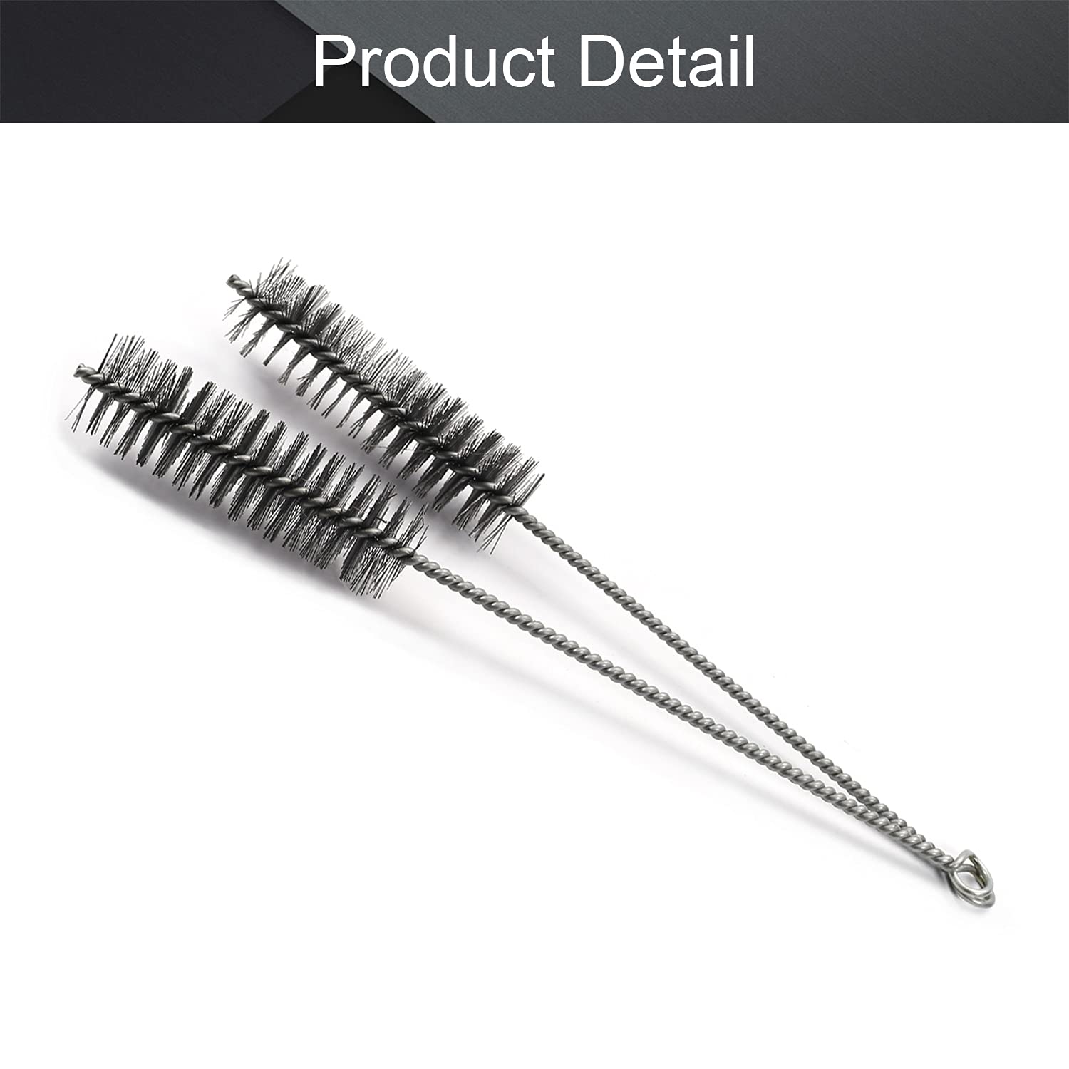 Utoolmart 5-Pack Stainless Steel Wire Tube Cleaning Brushes - 1.2-inch Diameter, 12-inch Length Spiral Power Brush for Bottles, Pipes & Tubes | Heavy-Duty Cleaning Tool for Home, Kitchen, Plumbing & Industrial Use