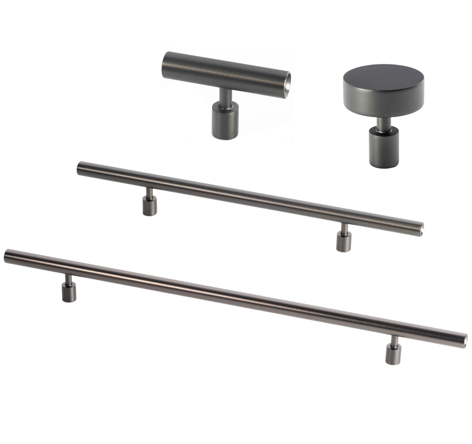 Lew's Premium Black Stainless Steel Cabinet Knobs and Drawer Pulls - Round Bar Series for Kitchen, Bathroom & Furniture Hardware (Set of 10) - Perfect for Modern Home Renovation and DIY Projects