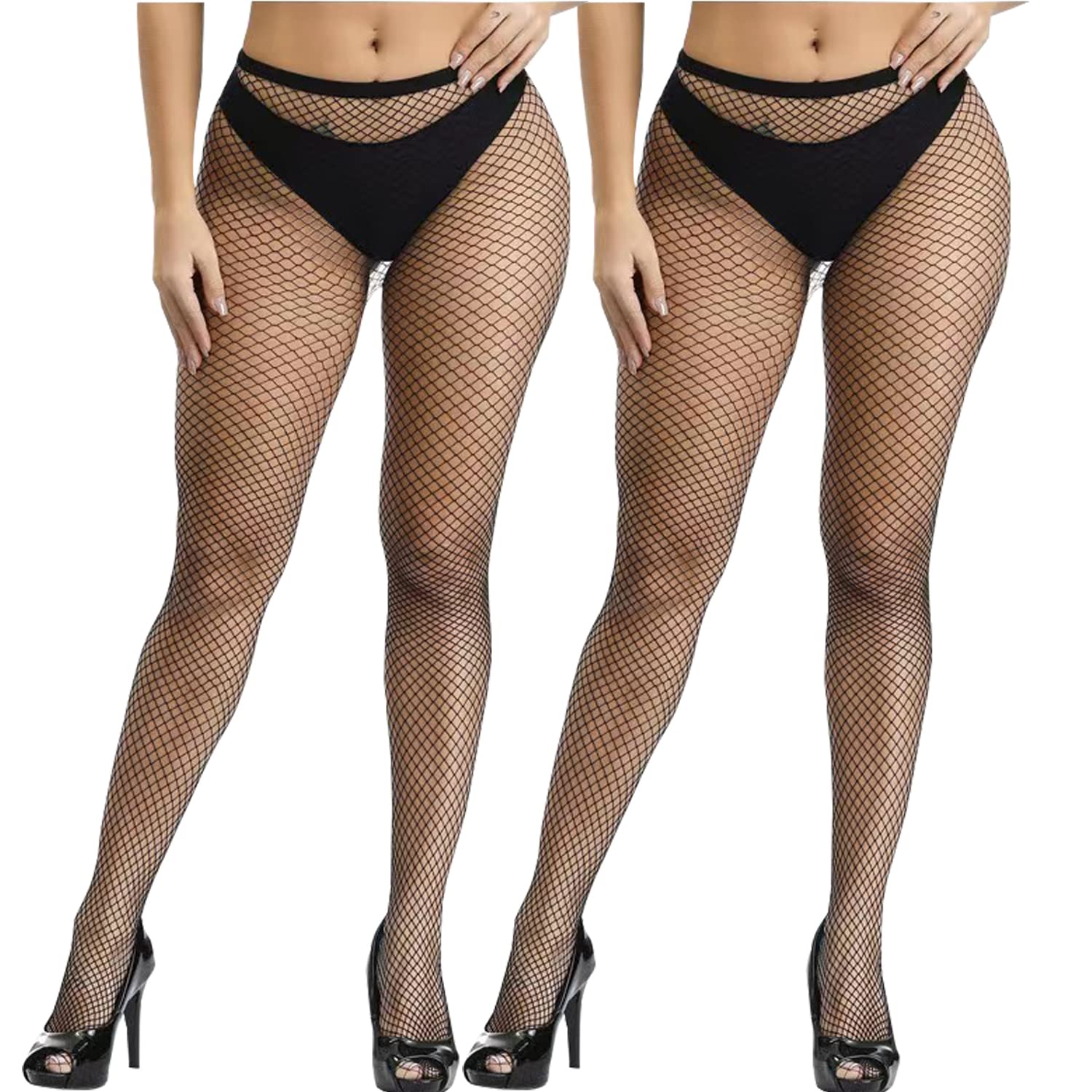 Fohevers Women's Fishnet Stockings - High Waisted Fishnet Tights with Control Top, Fence Net Leggings Pantyhose for Halloween, Cosplay, Dance, Parties & Night Out