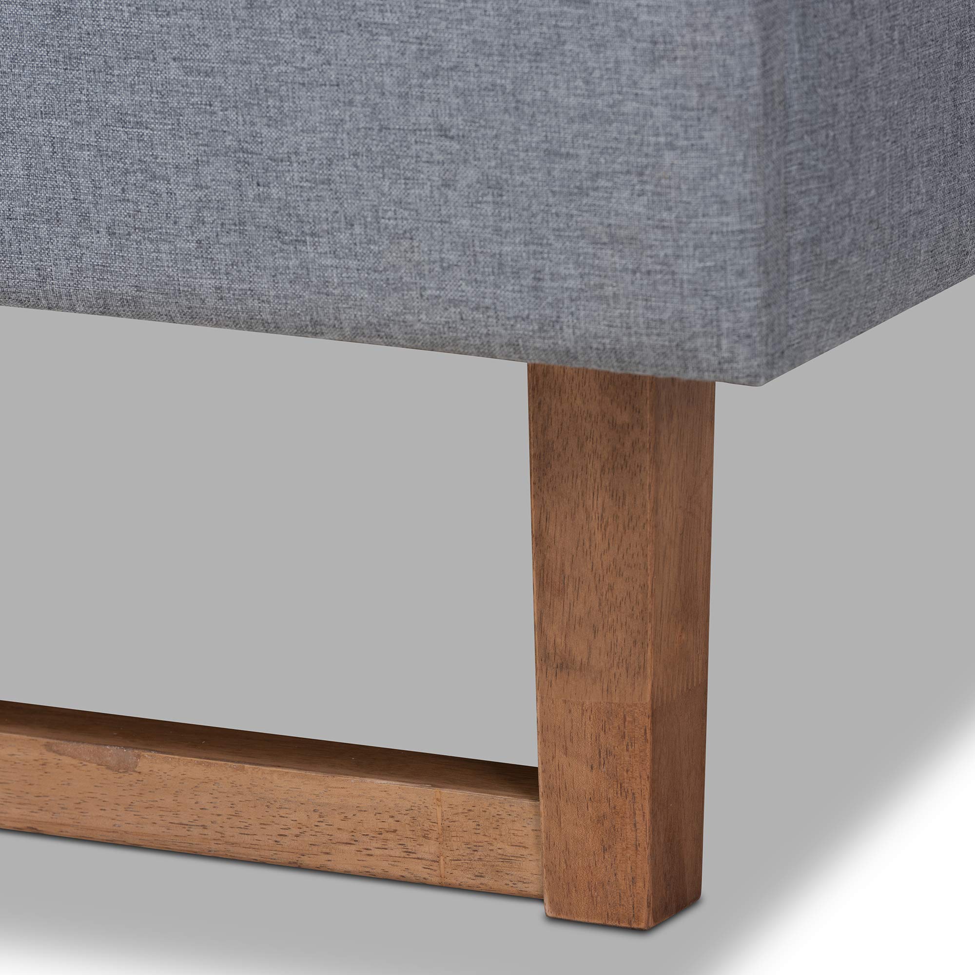 Baxton Studio Queen Platform Bed Frame - Dark Grey/Ash Walnut Finish - Modern Minimalist Bedroom Furniture for Small Spaces & Apartment Living